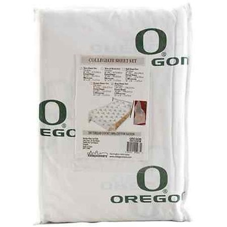 COLLEGE COVERS College Covers ORESSKGW Oregon Printed Sheet Set King - White ORESSKGW